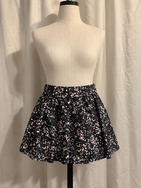 Fabletics Black White Splatter Print Pleated Athletic Skort Built In Shorts